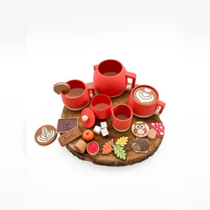 Koffieset herfst, herfstcreatie van Crea-sy